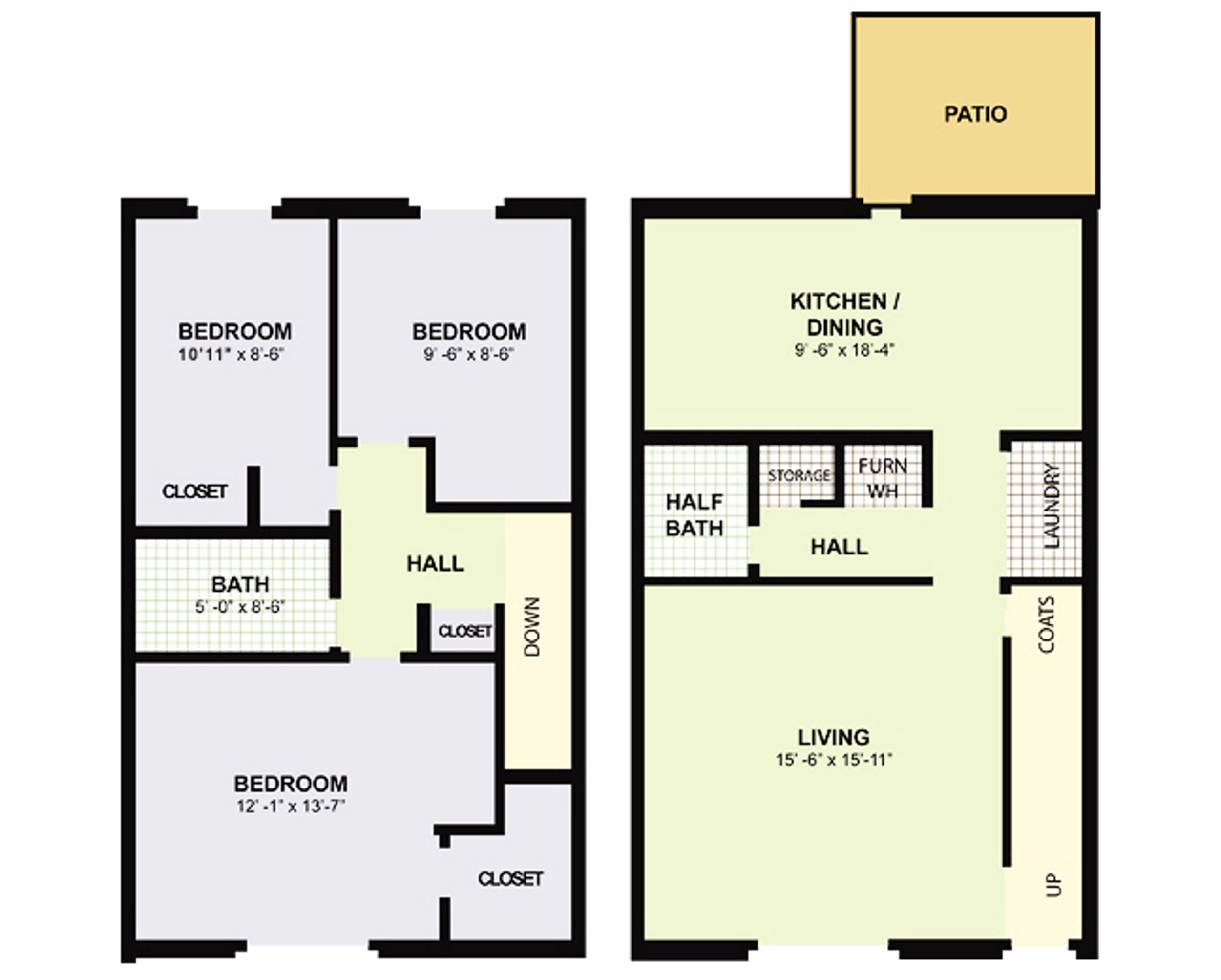 3 Bedroom Townhouse floorplan image